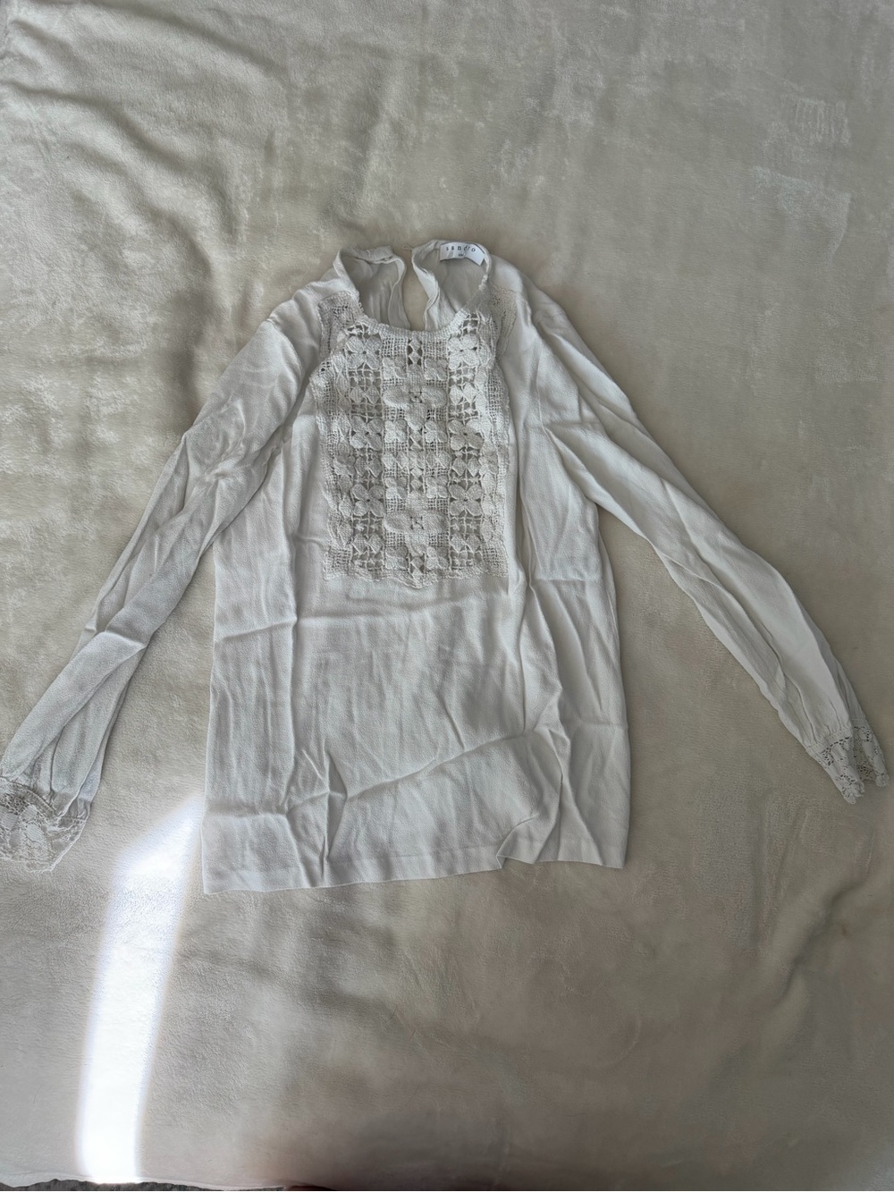 Sandro Paris Casey Lace Crepe Blouse size medium